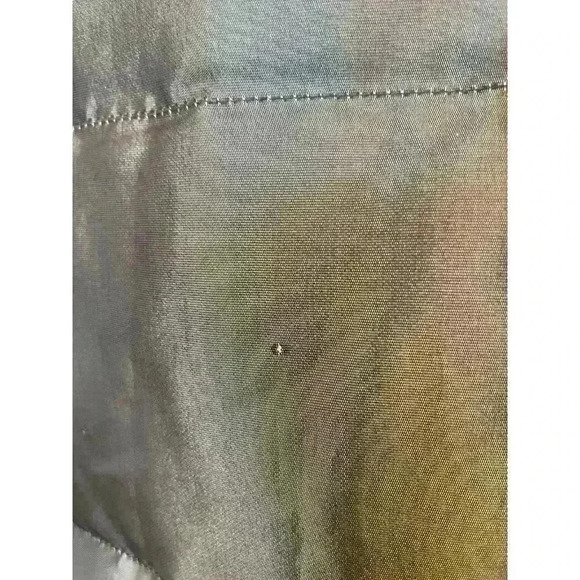 Lands' End Down Feather Puffer Vest Shiny Gray Full Zip Women's Size M - Picture 5 of 16